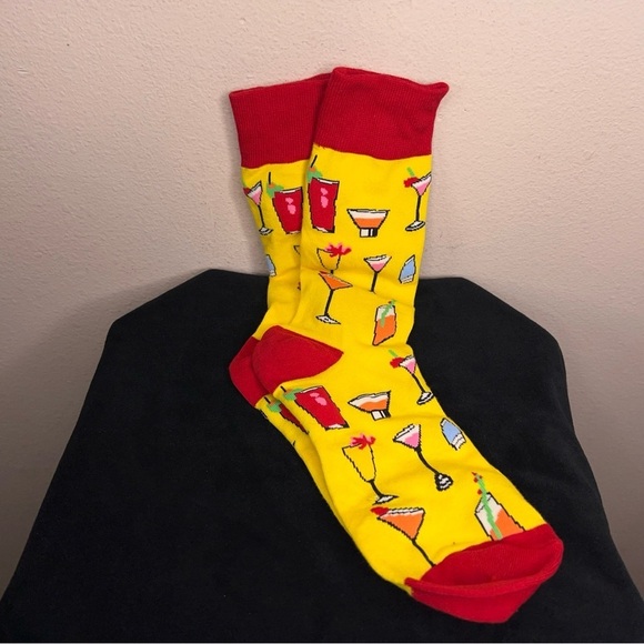 Mens Fun Colorful Socks Martini Bartender Gift Retro Vacation Rockabilly - Picture 4 of 4